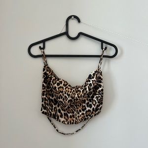Superdown Revolve backless leopard print top